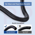 Wire Loom Tubing 1/4"-10ft 3/8”-10ft 1/2”-10ft, YCLYC Split Loom Cord Protectors, Flexible Wire Conduit Automotive, Black