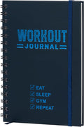 Nextnoid Hardcover Fitness Journal Workout Planner for Men & Women - A5 Sturdy Workout Log Book to Track Gym & Home Workouts - Navy Blue