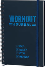 Nextnoid Hardcover Fitness Journal Workout Planner for Men & Women - A5 Sturdy Workout Log Book to Track Gym & Home Workouts - Navy Blue
