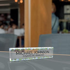 Signs ByLITA Floral Pattern Customized Nameplate | Wild Blue Personalized Full Color Acrylic Desk Sign