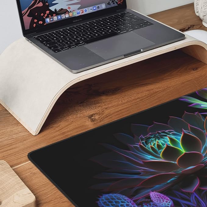 CANFLASHION Gaming Mouse Pad,Large Mouse Pads for Desk,Non-Slip Rubber Base Extended Mousepad,XXL Keyboard Mouse Mat,Computer Keyboard Desk Pad with Stitched Edges,35.4x15.8inch,Succulent Plants