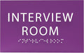 ADA CENTRAL SIGNS - 6" X4" Interview Room Sign - ADA Compliant Tactile Graphics Grade 2 Braille Text Acrylic Wall Sign | Privacy, Meeting, Room Name Sign for Schools, Hospitals, Offices, & Apartments