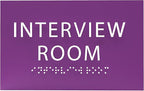 ADA CENTRAL SIGNS - 6" X4" Interview Room Sign - ADA Compliant Tactile Graphics Grade 2 Braille Text Acrylic Wall Sign | Privacy, Meeting, Room Name Sign for Schools, Hospitals, Offices, & Apartments