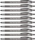 Personalized With your Custom Logo or Text Pens-Pack of 450- for Marketing, Parties, and Events, 2 in 1 Capacitive Stylus & Ballpoint Pen Compatible With Touchscreen Devices, Black Ink, Grey Pens