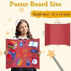 AKONEGE 3PCS Small Trifold Poster Board, 21 x 14 Inches Red Corrugated Cardboards Tri Fold Poster Boards for School Projects, Science Fair, Business Presentations, Exhibitions, Event Display