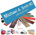 Engraved Name Plates for Door Sign Personalized Light Blue Plastic Plaque with White Letters - Made in USA 2x6 B1