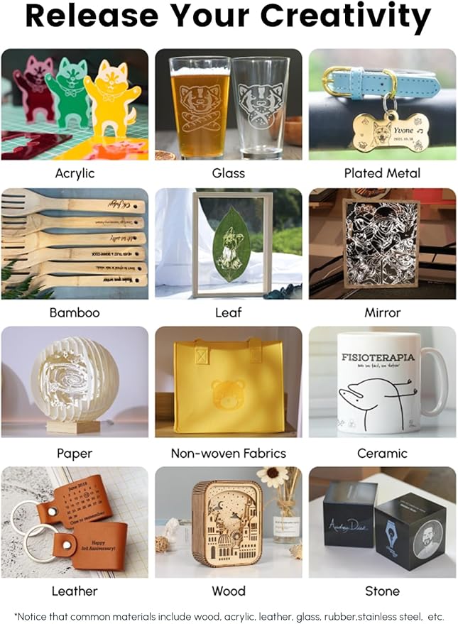 AlgoLaser 5W Smart Laser Engraver Machine: Portable Laser Engraver with 3.5" Touchscreen & 2.0 AlgoOS System - Hand Draw/Wireless Transmission/SD Card/Offline - Laser Engraving for Wood, Leather