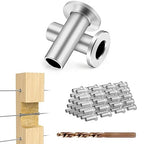 BLIKA 80 Pack Stainless Steel Protector Sleeves for 1/8" Deck Cable Railing, for Wood/Composite Posts, T316 Marine Grade, Cable Railing Protector Sleeves