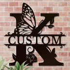 Personalized Custom Letter Name metal Signs,Custom Black Letter Monogram Wall Art Decor,Metal Signs Plaques Outdoor wall Decorative Signage (K)