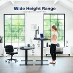 VIVO Electric 63 x 32 in Rustic Standing Desk, Memory Height Adjustment, 1B Series, Holds 220 lbs, Vintage Brown Top Gray Frame, DESK-KIT-1G1N
