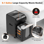 Bonsaii Paper Shredder Heavy Duty, 200-Sheet Auto Feed Micro-Cut 60 Minutes Nonstop P-4 High Security Shredders, 8.1 Gallon Large Bin Document Shredder for Office, Commercial Grade Shredder (C283-A)