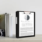 Ospelelf 3 Ring Clipboard Binder 1 Inch Leather for Letter Size (8.5" x 11"), Clipboard Binder with 5 Tab Dividers, Black