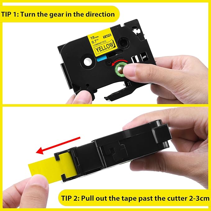 18mm Black on Yellow Label Tape Replacement for Brother TZe-641 TZe641 TZe 18mm 0.7 Laminated Yellow Tape Compatible with Brother P Touch Label for PTD400 PTD410 PTD600 PT1750, 3-Pack