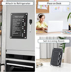 NiHome Black Acrylic Magnetic to Do List Planning Board with Sliders & Desktop Stand,Chore Chart for Kids & Adults,Checklist Routine Chart Task Board for Fridge & Desk,For Magnetic Metal Surfaces Only