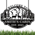 Personalized Deer Hunting Metal Cabin Sign, Custom Outdoor Hunting Decor, Family Name Wall Art, Rustic Hunting Lodge Decor, Deer Hunter Gift, Custom Hunting Room Metal Wall Sign