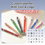 Bulk Custom Personalized Pens with Business Logo Retractable Ballpoint Pen with Stylus tip Appreciation Gifts for Coworkers Smooth Writing Black Ink for School Office Friends Supplies 10-Pack Red