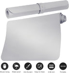 Boutilon Leather Desk Pad Protector,Non-Slip Mouse Pad,Laptop Desk Pad,Office Mouse Mat,Waterproof Leather Desk Blotter,Desk Writing Pad for Office and Home (S-Silver,24"x 14")
