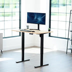 VIVO Electric 48 x 30 in Standing Desk, Memory Height Adjustment, 1B Series, Holds 220 lbs, One-Piece Light Wood Top, Black Frame, DESK-KIT-1B5C