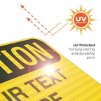 Custom Caution Sign, OSHA Sign, 12x18 Inches, 3M EGP Reflective .063 Aluminum, Fade Resistant, Indoor/Outdoor Use, Made in USA