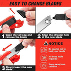 JOYUMY 20 Pack Utility Knife, Box Cutter Retractable, Box Knife for Cartons, Cardboard, and Boxes, Box Opener with 10 Pieces 18mm Snap-off Blade, Razor Knife for Office and Home Use, Box Cutters