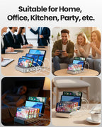 6-Port USB Charging Station with 6 Included Cables, Fast Charging Hub for iPhone Android Cell Phone, Tablet, Smartwatch - Multi Port Desktop Organizer (Silver)