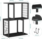 Vfelf Bookshelf Desk Organizer，3-Tier Shelf for Top of Desk Workspace Organizers for Office Accessories, Black