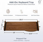 Standing Desk with Keyboard Tray – Walnut Solid Wood Desk, Natural Live Edge, Adjustable Height Dual Motor, Sit Stand for Home Office (Black, W60 x D27)