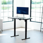 VIVO Electric 48 x 30 in Standing Desk, Memory Height Adjustment, 1B Series, Holds 220 lbs, One-Piece Black Top, Black Frame, DESK-KIT-1B5B
