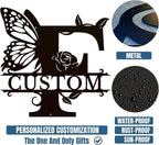 Personalized Custom Letter Name metal Signs,Custom Black Letter Monogram Wall Art Decor,Metal Signs Plaques Outdoor wall Decorative Signage (F)