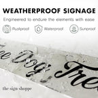 Rustic Custom Metal Sign - Custom Sign for Indoor or Outdoor Use (Rustic Tan Border)