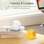 Yellow Pomodoro Timer - 11 Preset Productivity Cube, Ring/Vibrate Mode, Rechargeable, Perfect for Cooking, Learning, Exercise and Beauty