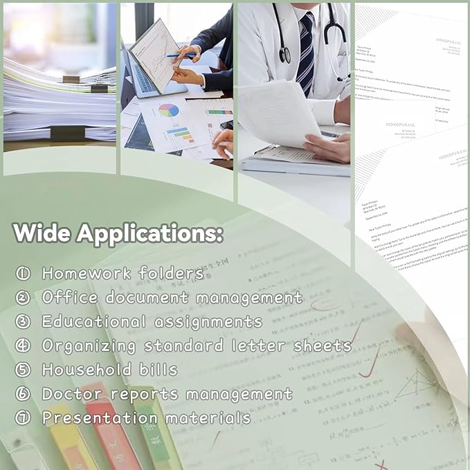 INDKOPVA Plastic Report Covers with Swing Clip, 10Pcs File Folders Letter A4 Sheet Size, Clear Front Report Covers for Documents Presentation Resume Office School Home Organizer Binder (Color, 10PCS