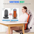 comrelax Shiatsu Back Massager with Heat, Massage Chair Pad Seat Cushion for Stress Relief, Deep Tissue Kneading & Roller, 2 Vibration Motors, Back Waist Hip Massager, PU Leather, with 2 Adapters