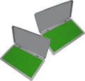 2 Pack Metal Case Stamp Pad Large Size, Green Color - Size: 3" x 6" - Choose from 15 Ink Colors