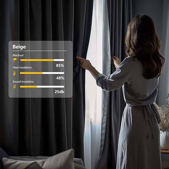 Cbsroro Room Divider Blackout Curtain Track Curtains Wall Dividers Panels Screen for Living Rooms Bedroom Office Privacy Partition Separation, W120 × L84 Inch,1 Panel, Beige