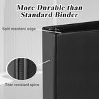 CIXILDTS 1.5-inch D Ring Binders, 3 Ring Binder Fit US Letter Size Paper, 1-1/2" Slant D Ring View Binder with 2 Pocekts, 6-Pack, Black