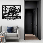 Custom Bear Metal Sign, Custom Bear Metal Wall Art Decor, Personalized Last Name Signs for Home, Rustic Farmhouse Black Wall Decor for Cabin, Bedroom, Living Room, Porch