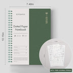 EMSHOI Dotted Journal Spiral Notebook 7.48" x 10.15" - 2 Pack 320 Pages 100gsm Thick Paper, B5 Dot Grid Notebook, Plastic Hardcover Journals for Writing Drawing Women Men Work School Supplies
