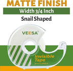 Invisible Tape, 12 Dispensered Rolls, 3/4 x1000 Inches, Matte Finish, Gift Wrapping Tape for Label & Mend, Classroom, Office, Back to School Supplies