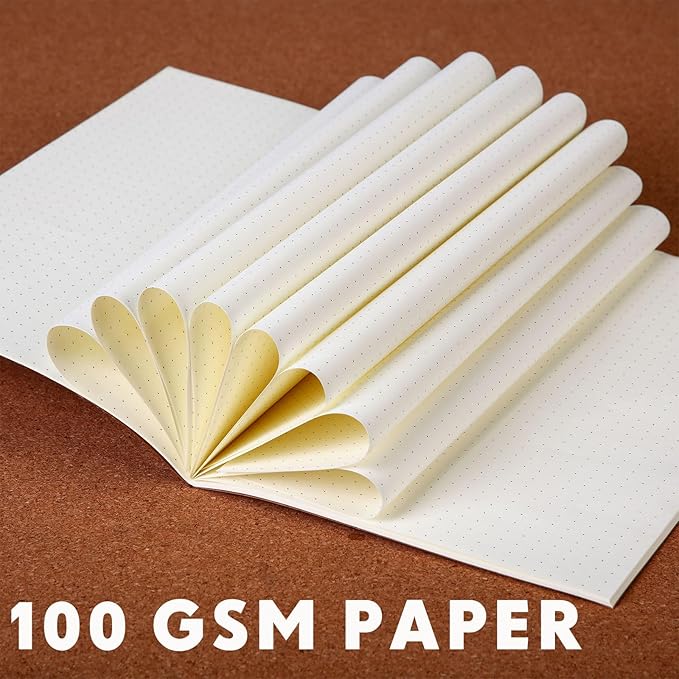 Mimorou 100 Pcs Journals Notebooks Bulk - Kraft Softcover A5 Small Notebooks 5.5 Inch x 8.3 Inch Notepads with 60 Page 30 Sheet for Writing Sketch Travel Office Supplies(Brown,Dot)
