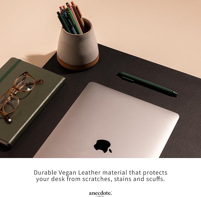 ANECDOTE Vegan Leather Desk Pad - 23.6"x17" Desk Mat for Your Office. This Quality Large Mouse Pad has Chic Elegance, Professional Look & Satisfying Touch - The Perfect Leather Mouse Pad for You!
