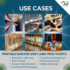 OfficeGear Shelf Edge Barcode Price Ticket Labels 32-up [25 Sheets - 800 Pack] 37x52mm Custom Printable A4 120gsm Card Micro-Perforated Non-Adhesive Merchandise Tag Includes Design Template