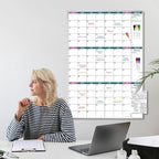 ARCOBIS 3-Month Dry Erase Calendar for Wall, 39"x28" Magnetic Whiteboard Calendar with Silver Aluminum Frame, Monthly Calendar Board for Office, Home, School