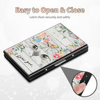BWEGRHE Slim Credit Card Holder, Cat Flowers RFID Blocking Metal Wallet for Men & Women, Aluminum Minimalist Hard Case Pocket-Sized Business Cards Organizer (Fits Up to 10 Cards)