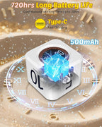 Digital Pomodoro Timer Cube 5/10/25/50min, Visual Productivity Flip Timer for Kids Classroom Desk, Custom Countdown, Silent and Sound Mode for ADHD Study Work Game Kitchen (White)