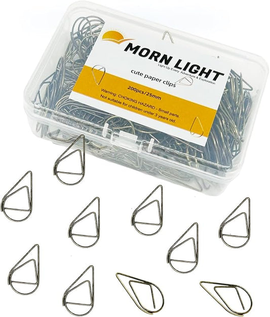 200 Pcs Teardrop Paper Clips Bulk,Stainless Steel Rust-Resistant Paperclips for Wedding Invitations, 3X Stronger Hold with Mirror Polish (Bronze, 1inch)