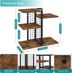 ELITEROO Desktop Shelf Organizer, 4-Tier Wooden Desk Bookshelf, Small Tabletop Book Shelf, Adjustable Display Rack for Home, Office, Dorm, Rustic Brown