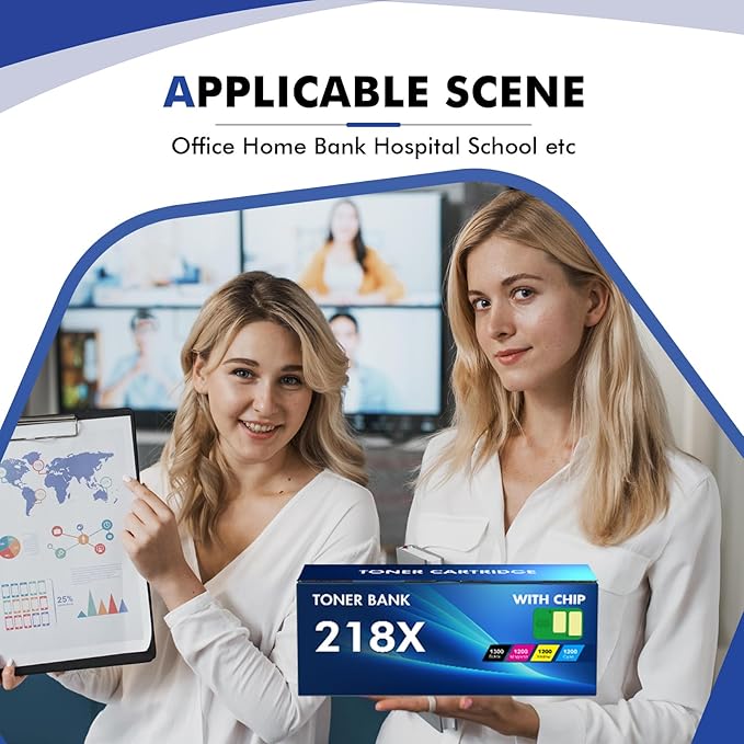 218X 218A Toner Cartridges 4 Pack High Yield with Chip 3201dw 3301fdw Compatible Replacement for HP 218X 218A Color Laserjet Pro MFP 3301cdw 3301sdw Printer Ink Set W2180X (Black Cyan Yellow Magenta)