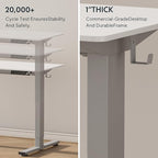 FLEXISPOT EN1 One-Piece Standing Desk with 1-Inch Thick Seamless Desktop, 55"x28" Electric Height Adjustable Desk for Home Office, Multi-Monitor Setups & Easy Assembly, Gray Wood