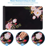 iCasso Extended Gaming Mouse Pad (35.4x15.7 in), Large Non-Slip Rubber Base Mousepad with Stitched Edges, Waterproof Keyboard Mouse Mat Desk Pad for Work, Game, Office, Home -Flower
